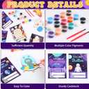 Blosssound 36 Set Outer Space Party Favors Space DIY Wooden Paint Crafts Kit Galaxy Birthday Party Supplies Thank You for Coming Gifts Bulk for Goodie Bags Stuffers Prizes Decor