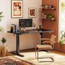 Huuger 47 X 24 Inch Electric Standing Desk with Power Outlets and USB-C Port, Height Adjustable Desk, Sit Stand Desk for Home Office, Computer & Gaming Desk with 4 Presets, Stable Steel Frame, Black