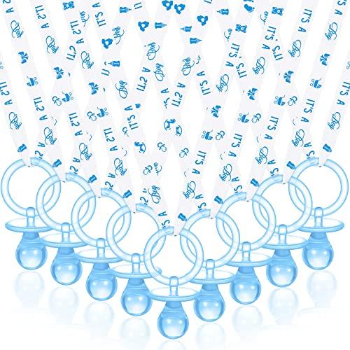 Amazon.com : Coume 36 Pcs Baby Shower Pacifiers Necklace Acrylic Baby Pacifiers Party Favors Charm Necklace for Girls Boys Shower Party Decorations Gender Reveal Table Scatter(White, Blue) : Baby