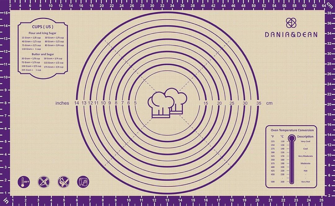 Baking Mat, 26" x 16" Silicone Extra Large Non Stick Baking Sheet Mat with Measurement Non-slip Dough Rolling Mat,Reusable Food Grade Silicone Counter Mat for Making Cookies,Macarons,Bread and Pastry (Purple)