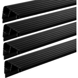 Pangda 4 Pcs 36" L Fixed Vinyl Sill Cap 1-3/8 Inches High Exterior Door Threshold Seal Replacement for Residential Door Trim-to-fit Fixed Vinyl Sill for Residential Entry Waterproof(Black)