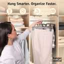Hanger Central 30 Pack Pants Hangers Slim Plastic Clothes Hangers with Clips for Skirts, Shorts & Trousers – Non Slip Grip, Heavy Duty Space Saver with Swivel Hook – Black Closet Organizer - 12 Inch