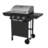 Nexgrill 3-Burner Propane Gas Grill with Side Tables, 27,000BTUs, Stainless Steel Lid, Spacious 429 SQ. In. Cooking Space, BBQ Grill for Outdoor Cooking, Patios, Parties, and More - 720-1012