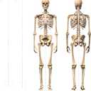 2 Sets Skeleton Stand Pose Stay Metal Stand for 6.56 ft Tall Skeletons Halloween Decor Accessories, Skeletons Not Included(White)