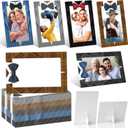 AmazingSpark 50 Pack Father's Day Picture Frame 4x6, Paper Photo Frames for Dad, Father's Day Photo Ornament Keepsake Gift, Assorted Gentleman Style Party Decorations for Family Classroom