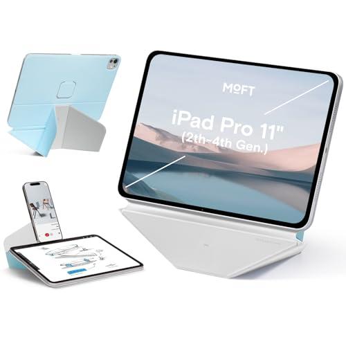 MOFT Dynamic Folio Tablet Stand for Desk Compatible with iPad Pro 11" (4th 2022 | 3rd 2021 | 2nd 2020), Slim Magnetic Tablet Holder Case with 20+ Viewing Angles, Soothing Mist x Misty Cove