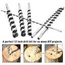 6Pcs 12-Inch Long Auger Drill Bit Set for Wood, 1/4"-7/8" Inch Hex Shank Ship Auger Drill Bit for Soft and Hard Wood, Plastic, Drywall and Composite Materials