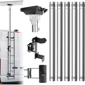 Starlink Gen 3 Pole Mount Kit - Adjustable Design for Easy Installation & Optimal Signal Reception - High Load Capacity, Portable & Perfect for RV Ladder (5-Section with Ladder Mount)