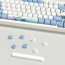 KBDiy Ocean Whale KOA Profile Keycaps 75 Percent,Dye-Sublimation PBT Blue Cute Custom Keyboard Keycap,135 Key Cap Set for Cherry Gateron MX Switches Mechanical Keyboards