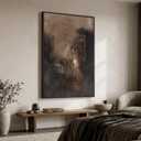 Extra Large Framed Brown Black Abstract Wall Art for Living Room, Oversized Modern Canvas Prints Vertical Artwork for Walls, Contemporary Earth Pictures for Bedroom Dining Hallway Wall Decor 40x60 In
