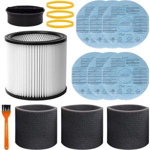 Filter Replacement 90304, 90107 dry filter, 90585 Foam Sleeve Fit for shopvac 90304, 90350, 90333,903-04-00, 9030400,5 Gallon Up Wet/Dry Vacuum Cleaners, 15 Pack Filter Replacement 90304, 90107 dry filter, 90585 Foam Sleeve Fit for shopvac 90304, 90350, 90333,903-04-00, 9030400,5 Gallon Up Wet/Dry Vacuum Cleaners, 15 Pack