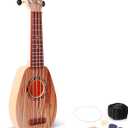 YOLOPARK 17" Kids Toy Guitar for Girls Boys, Mini Toddler Ukulele Guitar with 4 Strings Keep Tones Can Play for 3, 4, 5, 6 7 Year Old Kids Musical Instruments Educational Toys for Beginner (Wood)