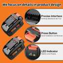 Powilling 2 Pack 6.5Ah Replacement for Worx 20V Battery and Charger Compatible with Worx Battery 20V WA3674 WA3575 WA3525 WA3520 WG151s WG155s WG545s