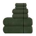 MyOwn Ultra Soft 6 Pack Cotton Towel Set, Contains 2 Bath Towels 28x55 Inch, 2 Hand Towels 16x24 Inch & 2 Wash Coths 12x12 Inch, Ideal Everyday Use, Compact & Lightweight - Olive Green