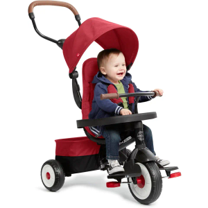 Radio Flyer City 4-in-1 Stroll 'N Trike, for Riders 1-5 Years Old, Red