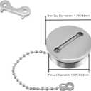 Bitray Boat Fuel Tank Cap, Marine Fuel Cover with Chain and Key, Stainless Stell Deck Fill Replacement Cap - 1.5"/38mm