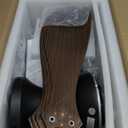 FUMLTP 33In Low Profile Ceiling Fans with Lights and Remote/ APP Control, Modern Flush Mount Ceiling Fan with 5 Reversible Blades for Outdoor Patio, Small Room, Bedroom(Black+Brown)