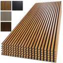 Yuzzy Wood Slat Wall Panel 4 Pack, 48" x 24" Acoustic Wall Panels for Interior Wall Decor and Noise Cancelling, Soundproof Wall Panels for Living Room, Bedroom, Office, Walnut