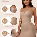 Strapless Shapewear for Women Breathable Tummy Control Shapewear Dress with Removable Straps Bulit in Bra Full Slip (L)
