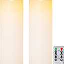 5plots 4" x 12" Waterproof Outdoor Flameless Candles Battery Operated LED Large Pillar Candles with Remote and Timer for Indoor Outdoor Lanterns, Long Lasting, White, Set of 2