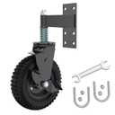 Gate Wheel 8inch with Brake for Metal Tube Gate Wooden Door 600lb Capacity Spring Loaded Wheel Heavy Duty Casters with Screws and Wrenches