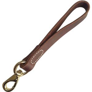 FAIRWIN Leather Short Dog Leash 12" - Short Dog Traffic Lead Leash for Large Dogs Training and Walking (Width: 3/4") (Brown-New)