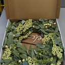 AMF0RESJ Green Eucalyptus Wreaths for Front Door Spring Summer Wreath with Eucalyptus Leaves,Olives Leaves,Mixed Berry for Indoor Outdoor Farmhouse Home Porch Wall Window Festival Wedding Decor