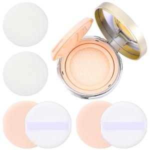 Patelai 7 Pcs 0.5oz Gold Empty Cushion Foundation Makeup Sponge Holder with Sponge Puff and Mirror, Portable Make-up Powder Puff Container with Extra Sponges, Refillable Foundation Bb Cream Box (Pink)