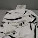 Women Striped 2 Piece Outfits Long Sleeve Zip Up Jacket Top and Wide Leg Pants Set Tracksuits with Pocket, Medium, White