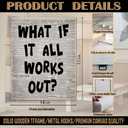 FITIE What If It All Works Out Canvas Wall Art Poster, Retro Newspaper Typography Black and White Framed Artwork Prints Wall Decor for Home Bedroom Living Room Apartment, 11x14 Inch