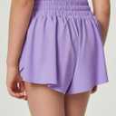 IUGA Girls Butterfly Shorts with Pockets Athletic Flowy Preppy Clothes Running Tennis Dance Cheer 2 in 1 Shorts Teen Girls (Purple, L)