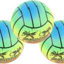 Garneck 3 Pcs Elastic Rainbow Balls PVC Beach Play Balls for Indoor Outdoor Fun Games and Activities Random Pattern