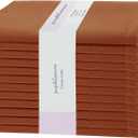 PurpleEssences Rust Set of 12 Cloth Dinner Napkins 100% Cotton 18x18 Inch - Soft Durable Washable - Ideal for Farmhouse Party Fall Thanksgiving - Perfect Everyday Use Table Linen - Rust
