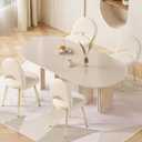 Vanity Chair with Adjustable Backrest, Boucle Upholstery Armless Makeup Stool, Cream White Sherpa Vanity Stool with Gold Metal Legs for Bedroom Living Room Kitchen Dinning Room (Gold and White)