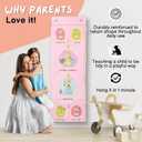 Room Hanging Storage Organizer, Fun & Colorful Storage & Organization for Clothes, Toys, & More. Wall & Door Attachable, Water-Resistant. Ideal for Kids' Room, Locker Kindergarten or Playroom (Pink)