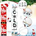 47" 2 In1 Christmas Welcome Sign for Porch Front Door Decoration Ho-ho-ho Christmas Decor Wooden Winter Door Sign Baby It's Cold Outside Hanging Decor for Winter Wonderland Outdoor