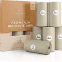 NINA WOOF Dog Poop Bags Rolls - 90 Compostable & Biodegradable for Puppy Walks, Travel, Thick Refill Housebreaking dog poo bags Premium Cornstarch Pet Poo Bags Dogs (Gray)