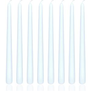 8 Pack 10 Inch Soft Baby Blue Taper Candles Long Burning Time and Dripless Candles for Dinner Home Decor Wedding Shower
