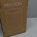 Mbillion Small Trash Can with Swing Lid 2.4 Gallons/9 Liter, Mini Trash Can with lid, Stainless Steel Cylindrical Garbage Can for Home and Office Bathroom Bedroom, for Ground and Desktop(Black)