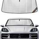 Pigenius Windshield Sun Shade for Porsche Cayenne 2019-2026. Full Coverage Rearview Mirror Shade for Ultimate Protection