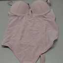 Thong Shapewear for Women Tummy Control Low Back U Plunge Backless Body Shaper Bra Faja with Open Crotch Bodysuit (Large, Pink)