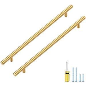 Ravinte Gold Cabinet Handles 5 Pack 10 inch Brushed Gold Cabinet Pulls Kitchen Handles Modern Drawer Pulls Hardware for Kitchen
