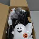 BRIGHTDECK Solar Halloween Ghost Pathway Lights, 10 Pack Ghost Stake Lights with Pumpkin Design, Durable Waterproof Outdoor Halloween Decoration for Garden, Walkway, and Yard (Cold White)