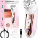 Electric Razors for Women,Rechargeable Shaver for Women,LED Display Wet & Dry Waterproof Electric Razors for Body Face Legs Underarms and Bikini Area,Pop-Up Trimmer Portable Travel Razor Pink