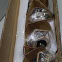 5 Light Kitchen Island Lighting, Farmhouse Chandeliers for Dining Room Light Fixtures Over Table, Modern Wood Pendant Lights Kitchen Island with Metal Lampshade