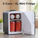 Iceblue Mini Fridge, Retro 4 Liter /6 Cans Mini Skincare Fridge, AC Plug & 12V Car Charger Mini Makeup Fridge, Compact & Portable 4A Cooling Tiny Fridge for Bedroom, Car, Office, Dorm, Gift - Black