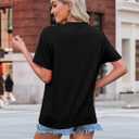 Easter Bunny Shirts for Women Happy Easter Shirts Funny Bunny Graphic Tees Easter Vacation Clothes Tops Black (Black, M)