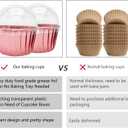 Cupcake Liners with Dome Lids 100Pack,Free-Air 3.5Oz Mini Foil Baking Cups Muffin Liners,Disposable Muffin Tin Cupcake Cups for Individual Bakery Wedding Birthday Party, with Spoons-Rose gold