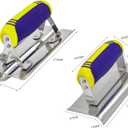 Concrete Tools Set 3 PC Stainless Steel Flat Finishing Trowel (11" x 4") plus Concrete Edger (6" x 3", 1/2"R) and Groover (6" x 3", 1/2"W,1/2"D) Stucco Cement Kit Masonry Construction Hand Kit