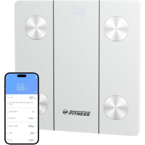 BalanceFrom Smart Scale for Body Weight Digital Bathroom Bluetooth BMI Body Fat Scale with 12 Body Composition Analyzer, Tempered Glass Weighing Scale LED Display Sync with Apps, 400lbs (White)